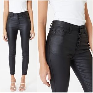 Button Fly High Rise Leather Skinny’s